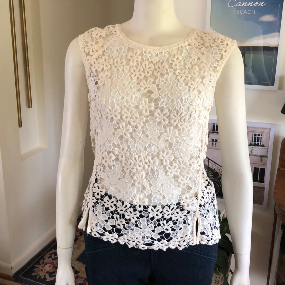 Cream Lace Tank